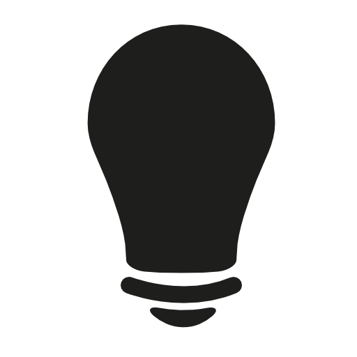 Light bulb black shape