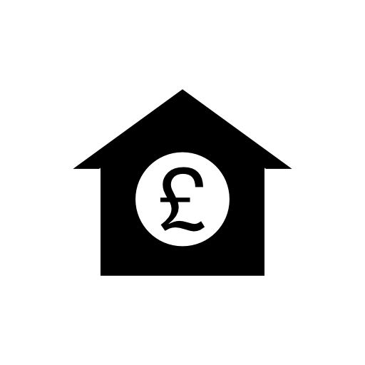 British pound symbol on a house