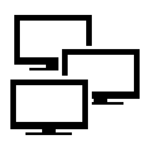 Screens group of three monitors