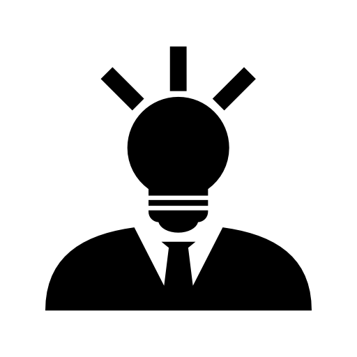 Creative man with lightbulb head