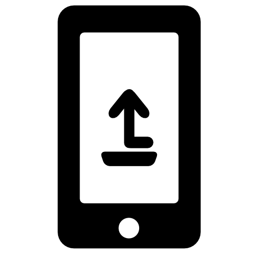 Upload symbol on phone screen