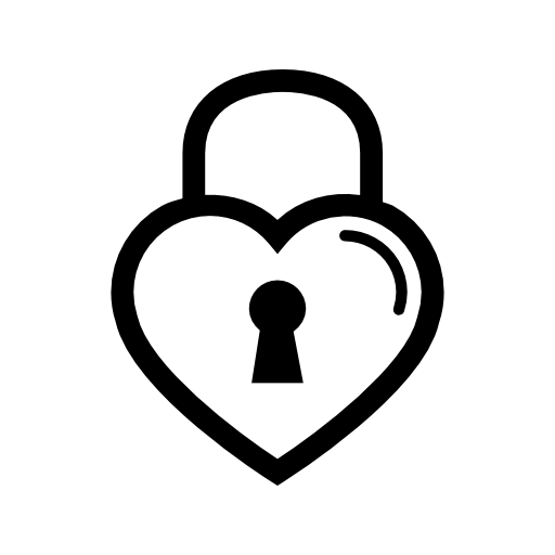 Heart shaped lock outline