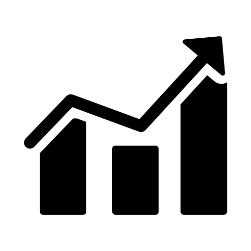 Increasing stocks graphic of bars