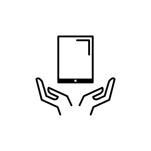 Tablet on hands