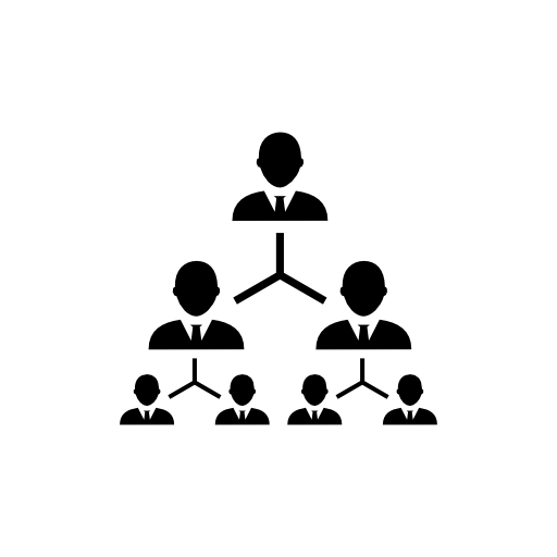 Men hierarchical graphic of business