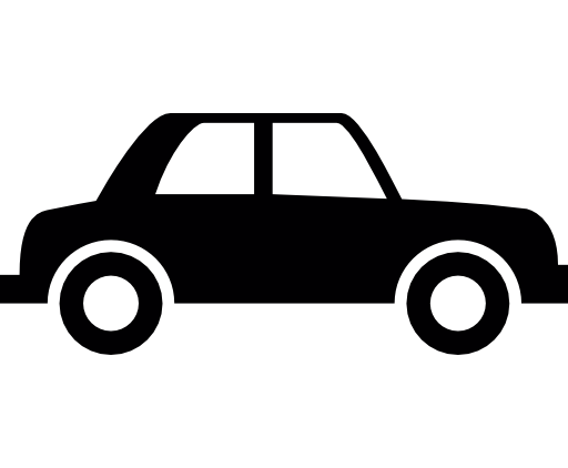Vintage car silhouette of side view