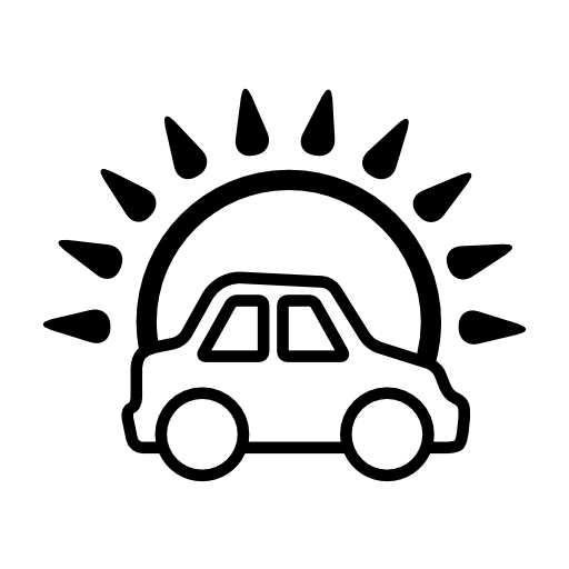 Car in front of the sun