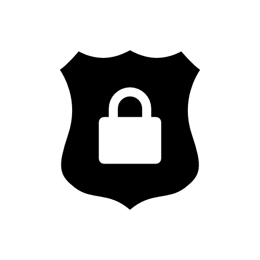Shield silhouette with lock