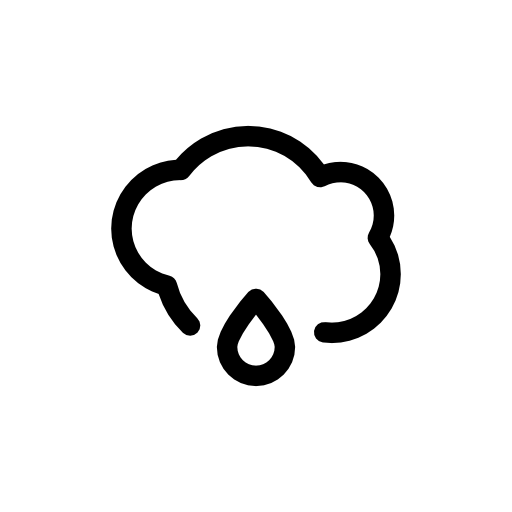 Cloud with rain droplet outline