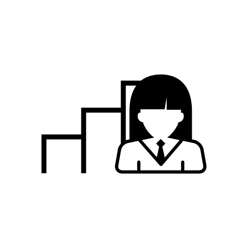 Woman with bars graphic of business