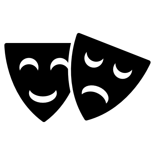 Happy and sad theater masks