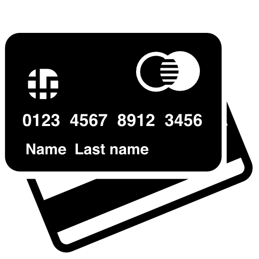 Credit card front and back view
