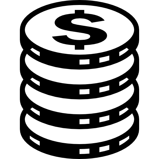 Coin money in stack