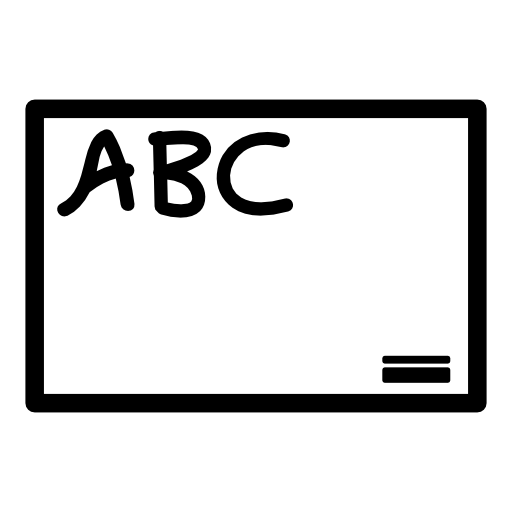 Blackboard with letters ABC