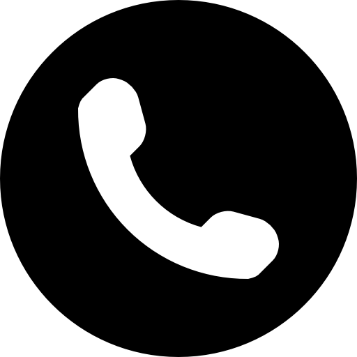 Phone symbol of an auricular inside a circle