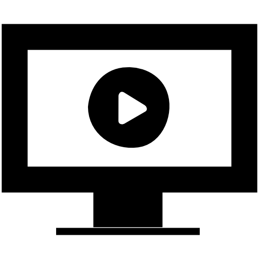 Computer play interface symbol for video or presentation