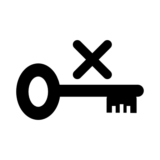 Key with cross sign