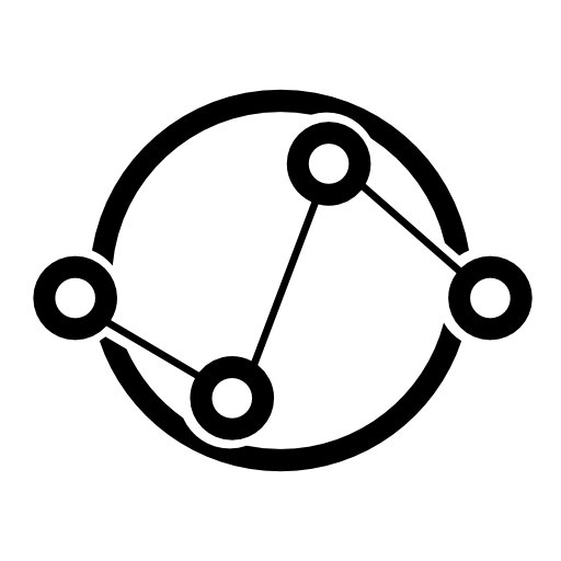 Data analytics interface symbol of connected circles