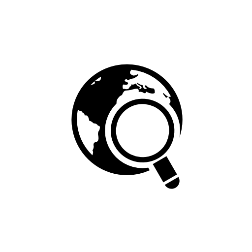 World with magnifying glass