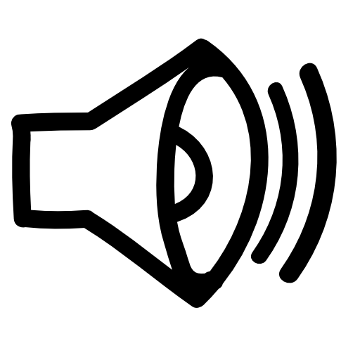 Sound hand drawn interface symbol