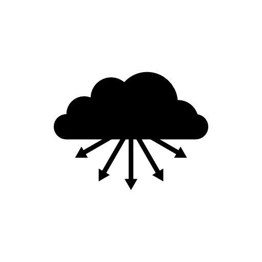 Cloud storage with arrows down