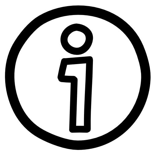 Information hand drawn circular button