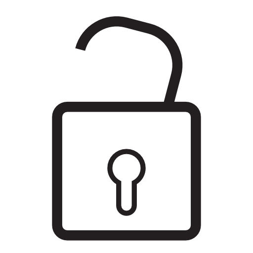 Lock opened, IOS 7 interface symbol