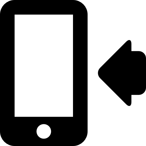 Cellphone screen pointed by an arrow