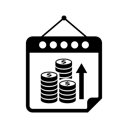 Month with increasing incomes calendar page