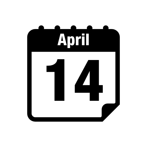 April 14 calendar page day