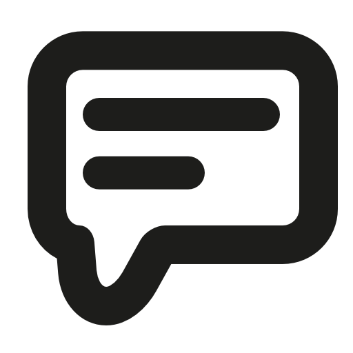 Comment rounded speech bubble with text lines inside