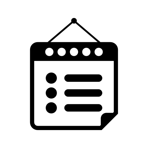 Calendar page with list