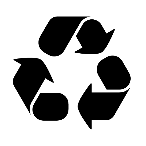 Recycling symbol with three curve arrows