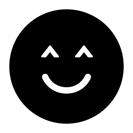 Smiley with closed eyes rounded square face