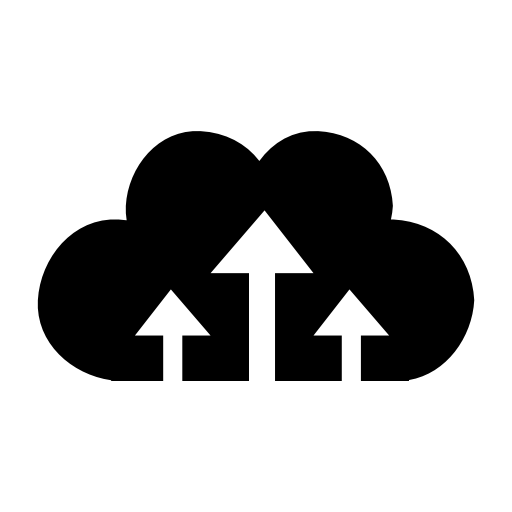 Cloud upload symbol for interface