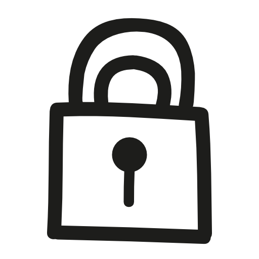 Lock hand drawn padlock symbol