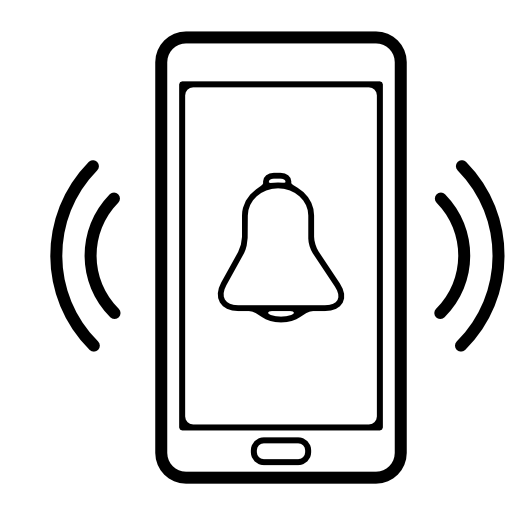 Phone alarm bell ringing symbol