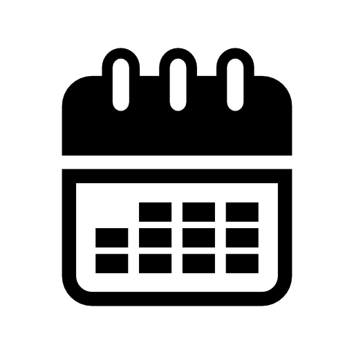 Calendar tool interface symbol for time administration and organization