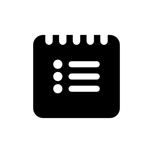Black list square interface symbol