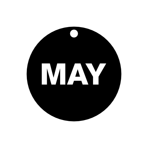 May circular black calendar page interface symbol
