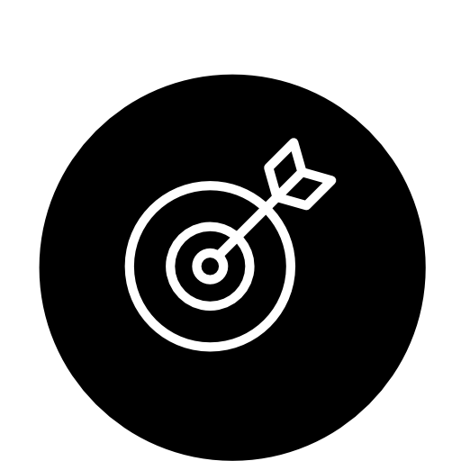 Target outline symbol in a circle