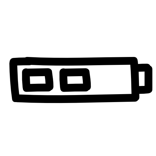 Battery two-thirds status hand drawn outline