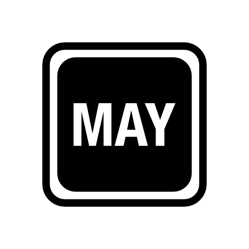 May calendar page rounded square symbol for interface