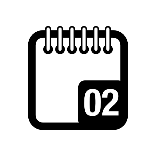 Day 2 calendar page interface symbol variant