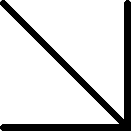Arrow point lines in diagonal to down right