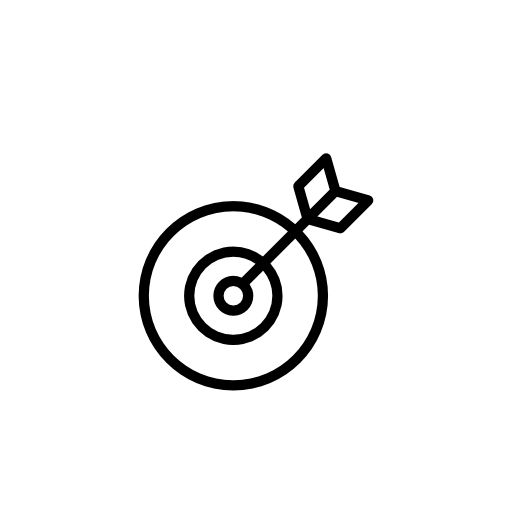 Target outline symbol in a circle