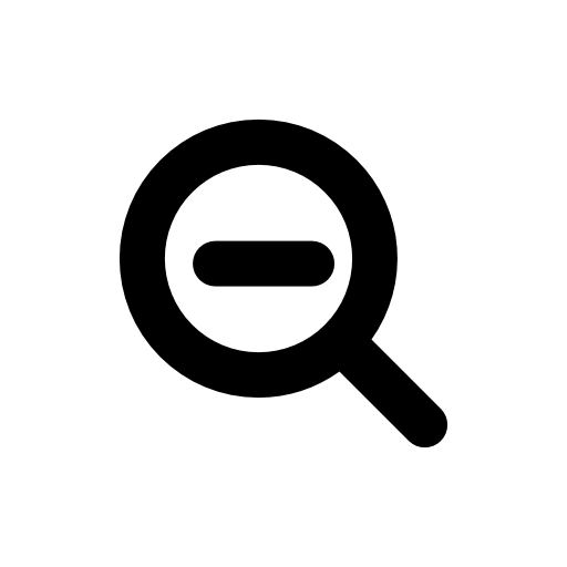 Magnifier with minus sign inside less zoom option interface symbol