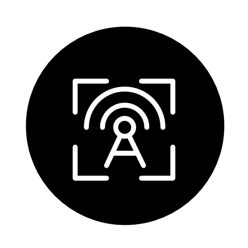 Wireless target outline symbol in a circle