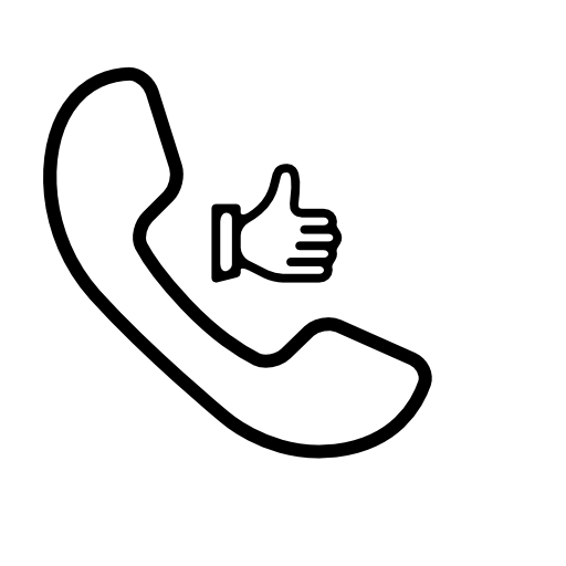 Auricular call symbol with thumb up