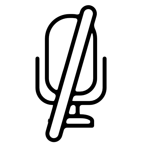 Mute mic interface symbol with slash
